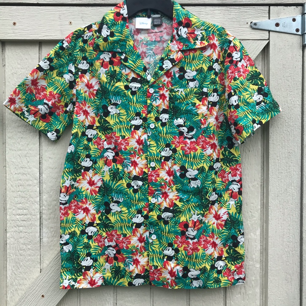 Disney mickey mouse hawaiian button down Shirt